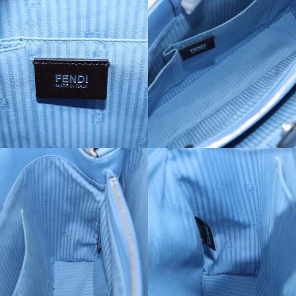 FENDI Hand Bag Leather Blue - Picture 12 of 14